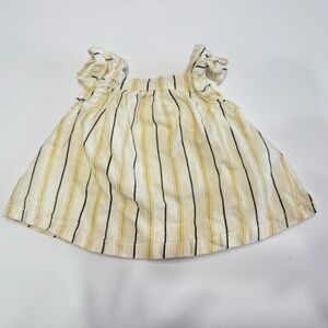 Old Navy Baby Girl cream colored Blouse with gold and charcoal colored stripes